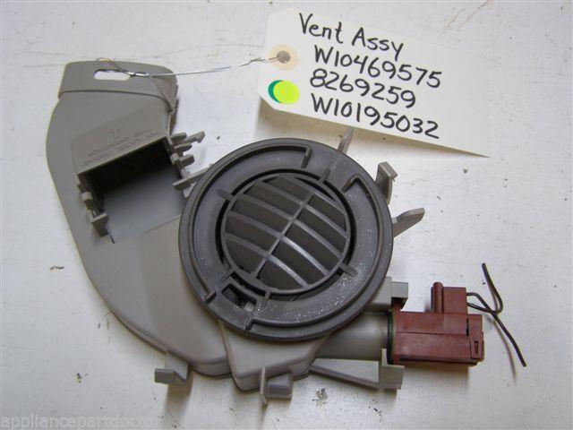 KITCHEN AID DISHWASHER W10469575 W10195031 W10195032 VENT W/ DEFLECTOR USED PART KITCHEN AID DISHWASHER W10469575 W10195031 W10195032 VENT W/ DEFLECTOR USED PART